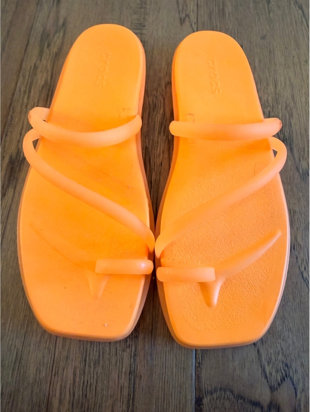 Crocs Women's Orange Strappy Slide Sandals Size 8